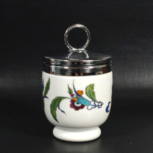 Royal Worcester Egg Coddler "Palmyra" 1970s Floral Pattern Porcelain Egg Poacher - Picture 3 of 5